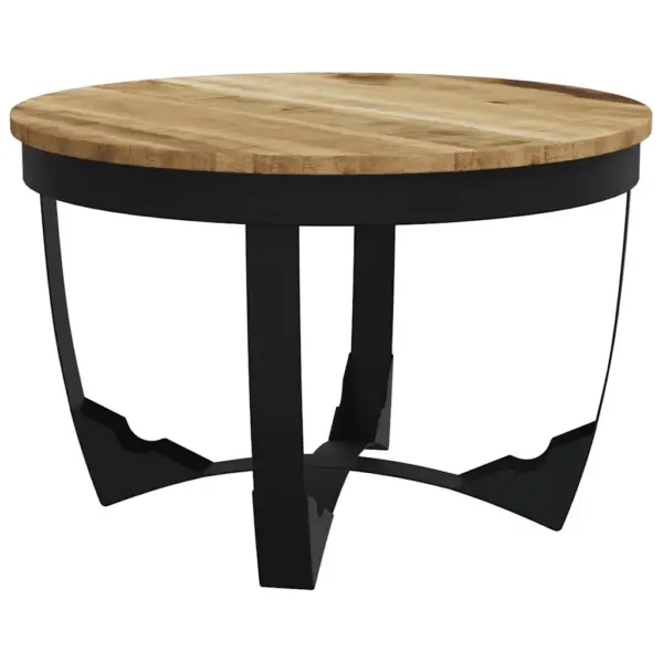 Ümmargune mangopuidust kohvilaud terasraamiga, pruun, 60 x 40 cm – 2
