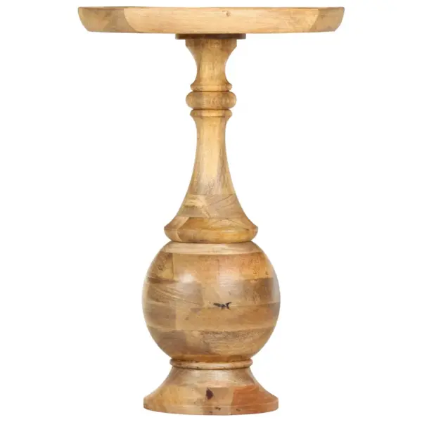 Ümmargune mangopuidust lisalaud ümara alusega, pruun, 43 x 66 cm – 2
