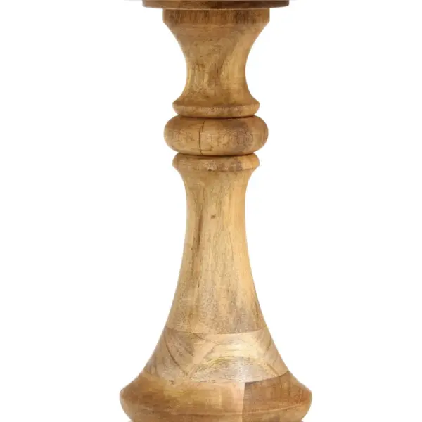 Ümmargune mangopuidust lisalaud ümara alusega, pruun, 43 x 66 cm – 5