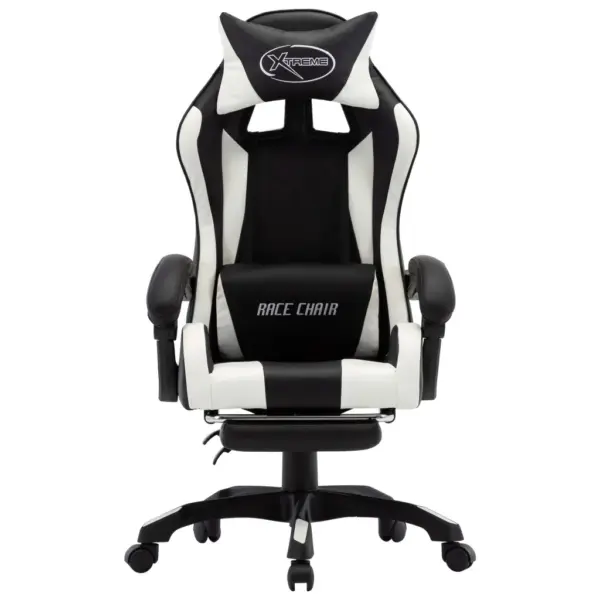 Mänguritool jalatoega, valge-must kunstnahk, reguleeritav – 2