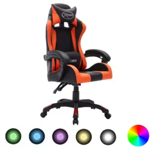Mänguritool RGB LED-tuledega, oranž-must kunstnahk, reguleeritava kõrgusega