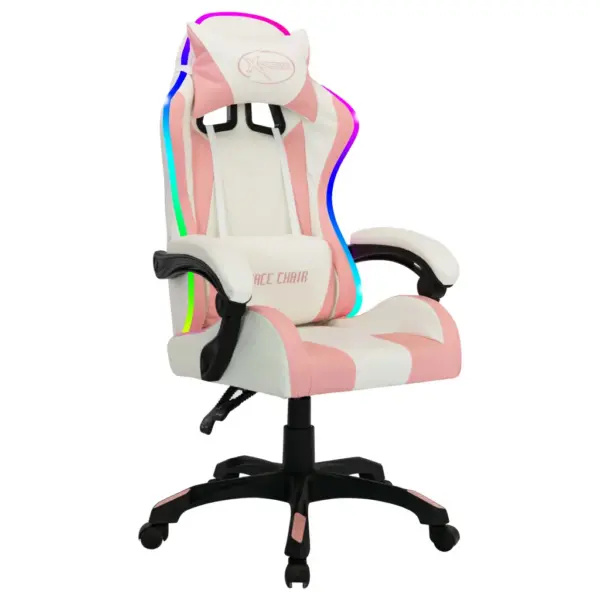 Mänguritool RGB LED-tuledega, roosa-must kunstnahk - 2