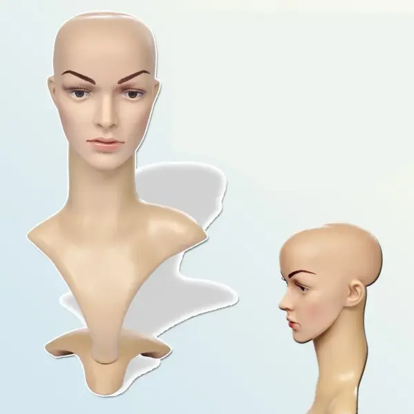 Naismannekeeni pea parukatele ja ehete esitlemiseks, beež, 51 cm – 7