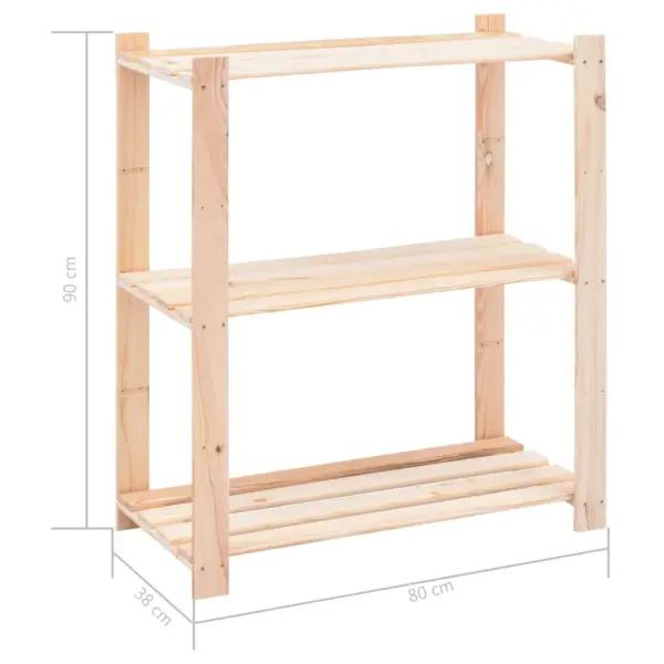 3-korruseline männipuidust hoiuriiul 80 x 38 x 90 cm, 150 kg – 7