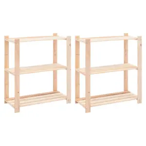 3-korruselised männipuidust hoiuriiulid, 2 tk, 80 x 38 x 90 cm, 150 kg