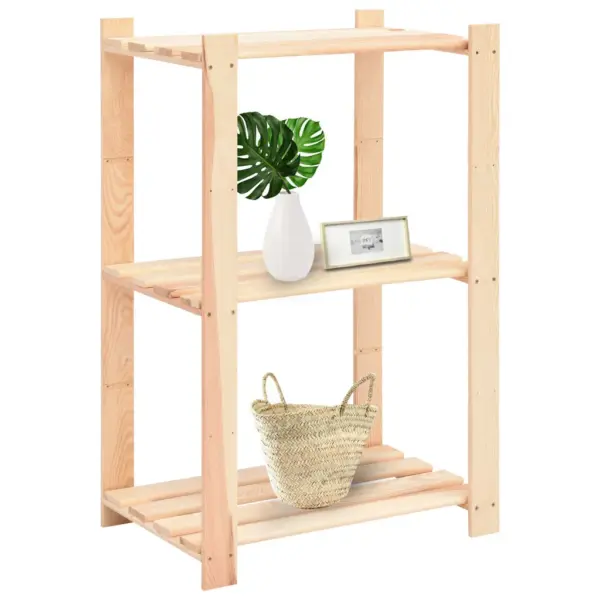 3-korruselised männipuidust hoiuriiulid, 3 tk, 60 x 38 x 90 cm, 150 kg – 2