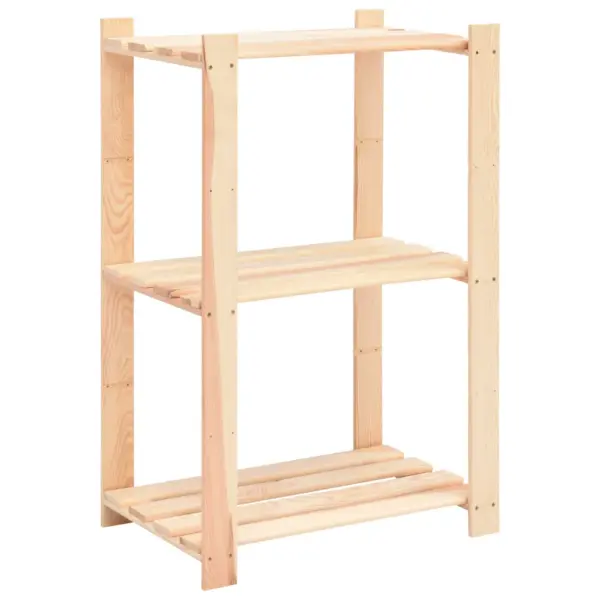3-korruselised männipuidust hoiuriiulid, 3 tk, 60 x 38 x 90 cm, 150 kg – 3