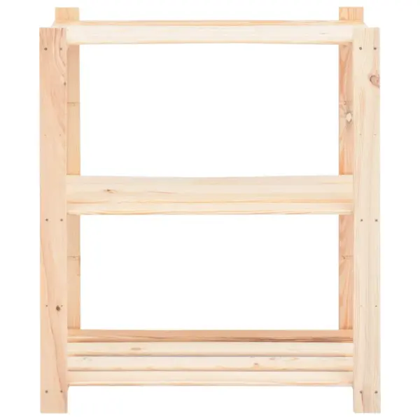 3-korruselised männipuidust hoiuriiulid, 3 tk, pruun, 80 x 38 x 90 cm, kandevõime 150 kg – 4