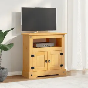 Männipuidust konsoollaud ja TV-kapp, Corona Mehhiko stiilis, pruun, 80 x 43 x 78 cm