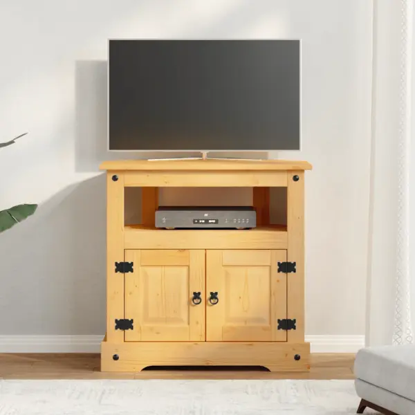 Männipuidust konsoollaud ja TV-kapp, Corona Mehhiko stiilis, pruun, 80 x 43 x 78 cm – 3