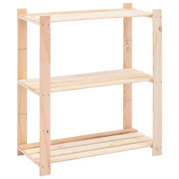3-korruselised männipuidust hoiuriiulid, 5 tk, pruun, 80 x 38 x 90 cm, kandevõime 150 kg – 3