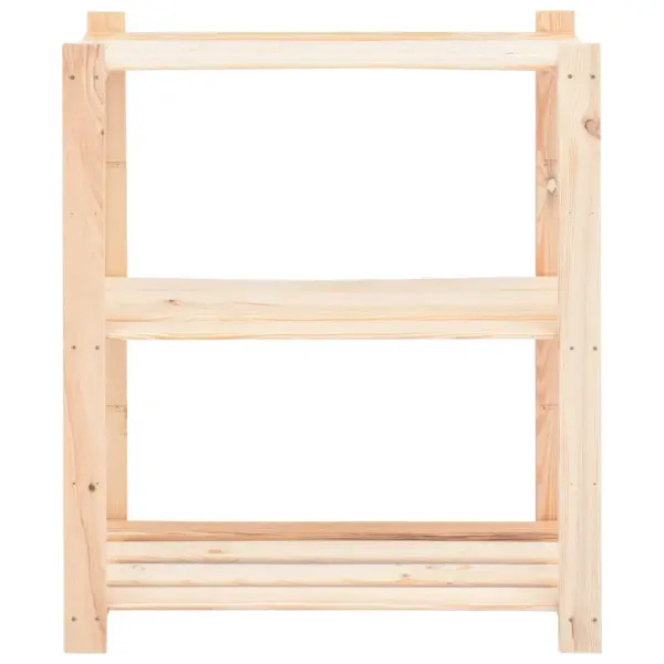 3-korruselised männipuidust hoiuriiulid, 5 tk, pruun, 80 x 38 x 90 cm, kandevõime 150 kg – 4