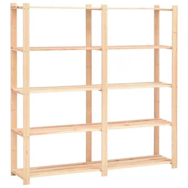 5-korruselised männipuidust hoiuriiulid, 3 tk, beež, 170 x 38 x 170 cm, kandevõime 500 kg – 3