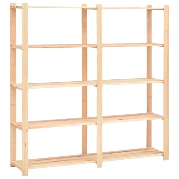 Täispuidust 5-korruselised hoiuriiulid, 5 tk, männipuit, 170 x 38 x 170 cm, 500 kg – 3