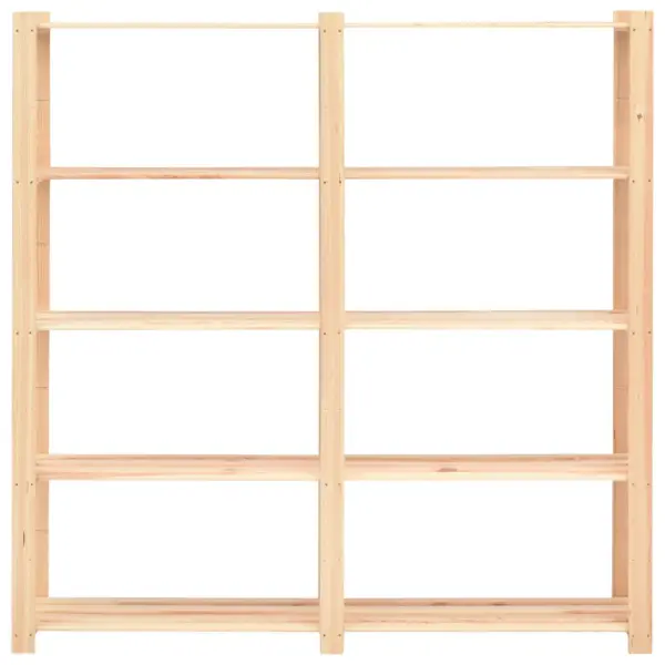 Täispuidust 5-korruselised hoiuriiulid, 5 tk, männipuit, 170 x 38 x 170 cm, 500 kg – 4