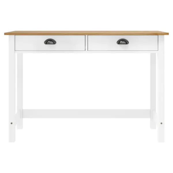 Konsoollaud Hill 2 sahtliga, männipuit, valge ja naturaalne, 110 x 45 x 74 cm – 2