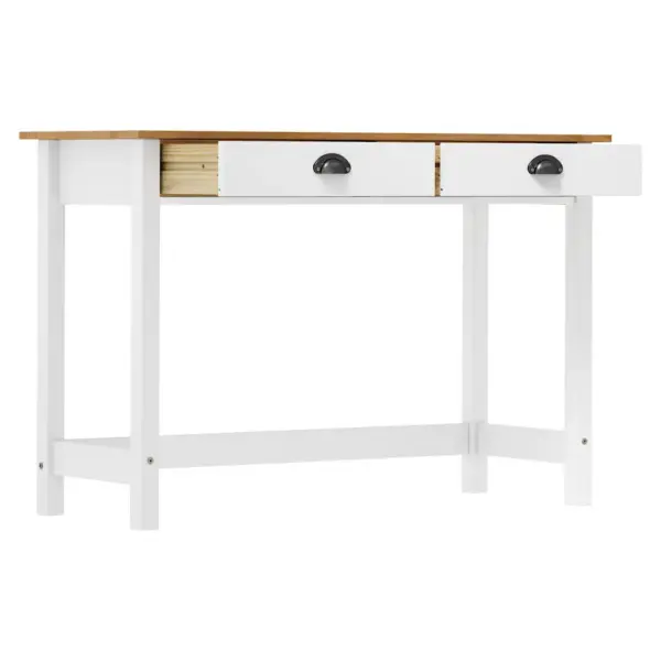 Konsoollaud Hill 2 sahtliga, männipuit, valge ja naturaalne, 110 x 45 x 74 cm – 3