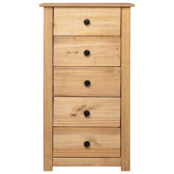 Männipuidust kummut 5 sahtliga, naturaalne puit, Panama sari, 46 x 40 x 89 cm – 3