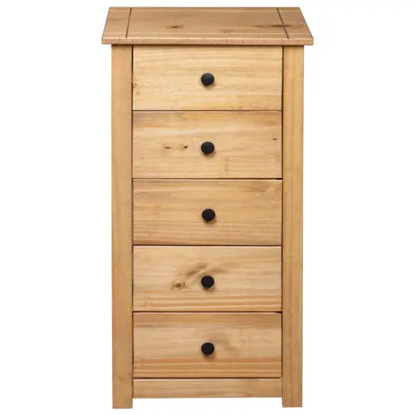 Männipuidust kummut 5 sahtliga, naturaalne puit, Panama sari, 46 x 40 x 89 cm – 6