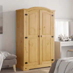 Männipuidust riidekapp Corona stiilis, 2 uksega, pruun, 101 x 52 x 170 cm