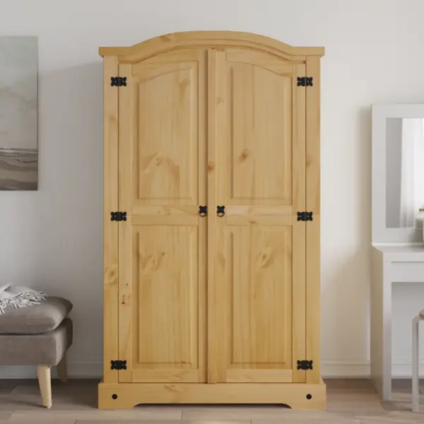 Männipuidust riidekapp Corona stiilis, 2 uksega, pruun, 101 x 52 x 170 cm – 3