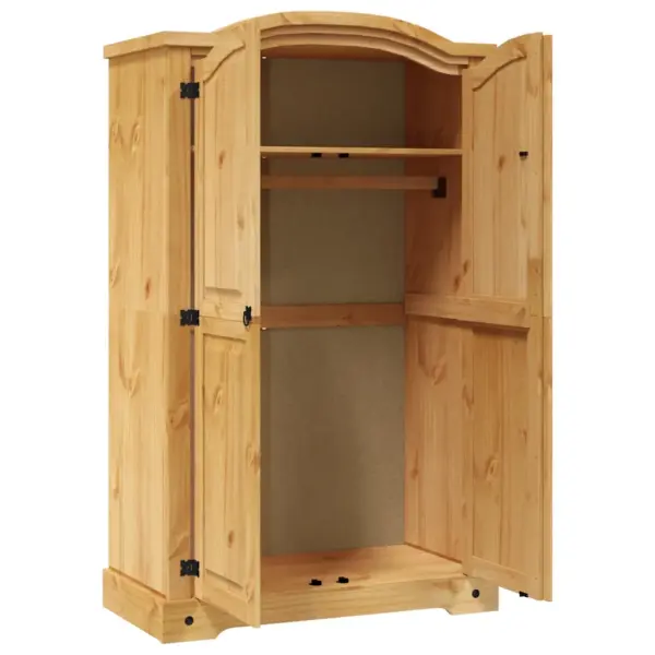 Männipuidust riidekapp Corona stiilis, 2 uksega, pruun, 101 x 52 x 170 cm – 5