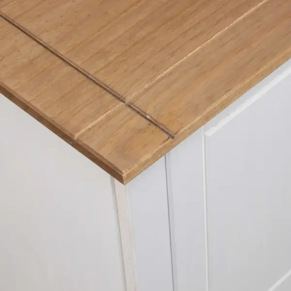 Männipuidust telerikapp 2 ukse ja 2 sektsiooniga, valge/naturaalse puidu toon, 120 x 40 x 50 cm, Panama sari – 7