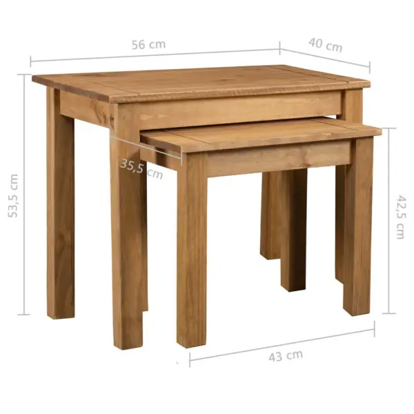 Üksteise alla mahtuvad männipuidust lisalauad, 2 tk, naturaalne, Panama sari, suur laud 56 x 40 x 53,5 cm – 6