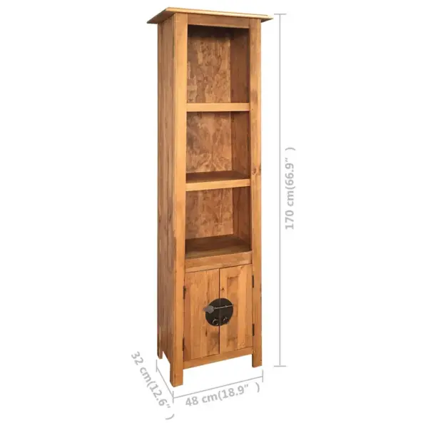 Retro vannitoakapp täismännipuidust, pruun, 48 x 32 x 170 cm – 8