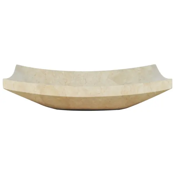 Ristkülikukujuline marmorist valamu 50 x 35 x 12 cm, kreemjasvalge – 4