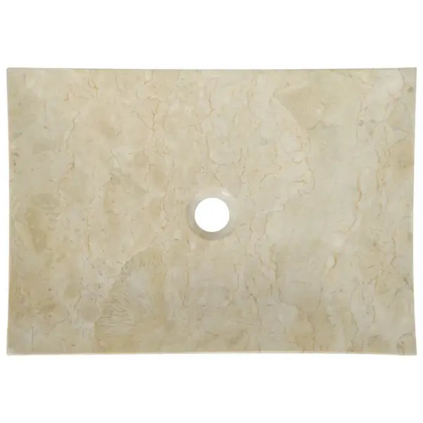 Ristkülikukujuline marmorist valamu 50 x 35 x 12 cm, kreemjasvalge – 5
