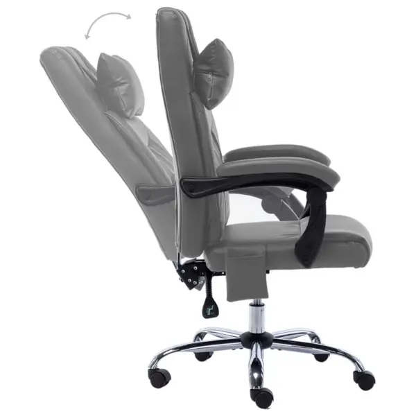 Massaažiga ergonoomiline kontoritool, antratsiithall kunstnahk, kallutatav seljatugi – 5