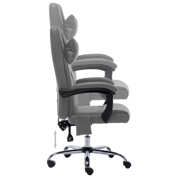 Massaažiga ergonoomiline kontoritool, antratsiithall kunstnahk, kallutatav seljatugi – 6