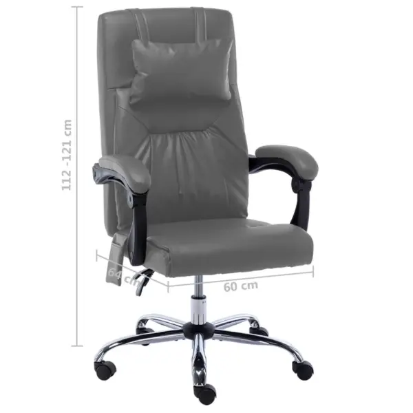 Massaažiga ergonoomiline kontoritool, antratsiithall kunstnahk, kallutatav seljatugi – 8