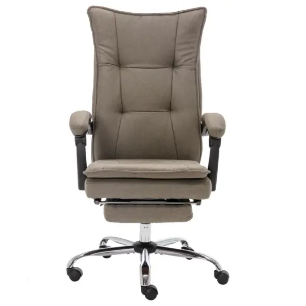 Massaaži ja soojendusega ergonoomiline kontoritool jalatoega, pruunikashall kangas, 64 x 68 x 113–120 cm – 2