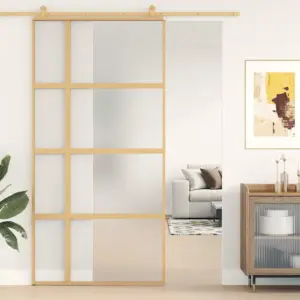 Mattklaasiga liuguks kuldse alumiiniumraamiga, 102,5 x 205 cm