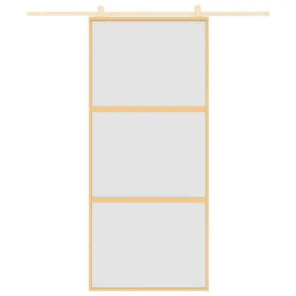 Matt klaasliuguks kuldse alumiiniumraamiga, 90 x 205 cm – 3