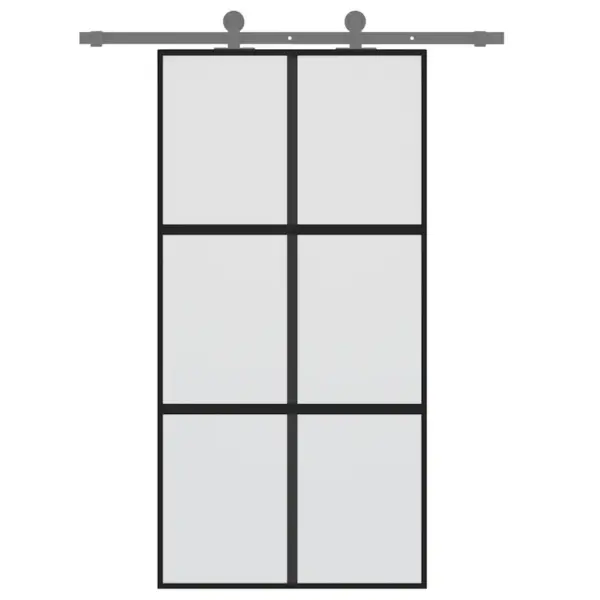 Matt must karastatud klaasist liuguks alumiiniumraamiga, 102,5 x 205 cm – 3