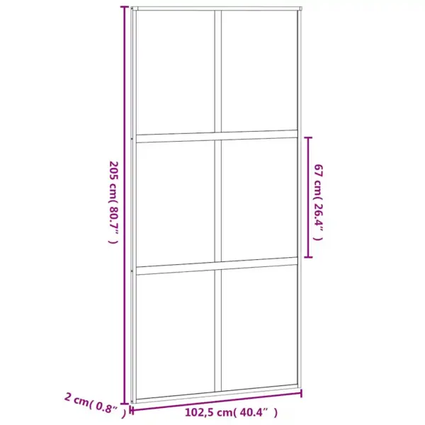 Matt must karastatud klaasist liuguks alumiiniumraamiga, 102,5 x 205 cm – 9