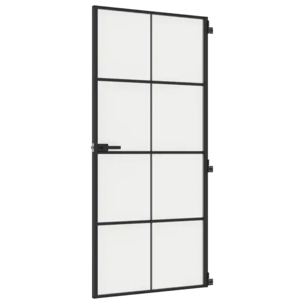 Õhuke mattklaasiga siseuks musta alumiiniumraamiga, 93 x 201,5 cm – 2