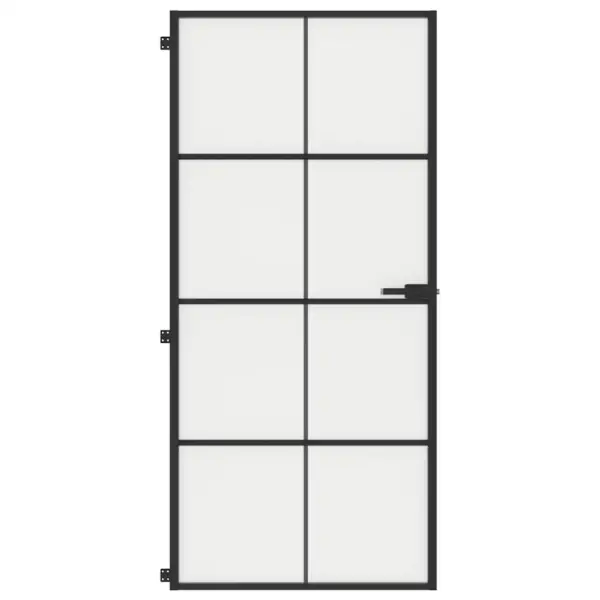 Õhuke mattklaasiga siseuks musta alumiiniumraamiga, 93 x 201,5 cm – 3