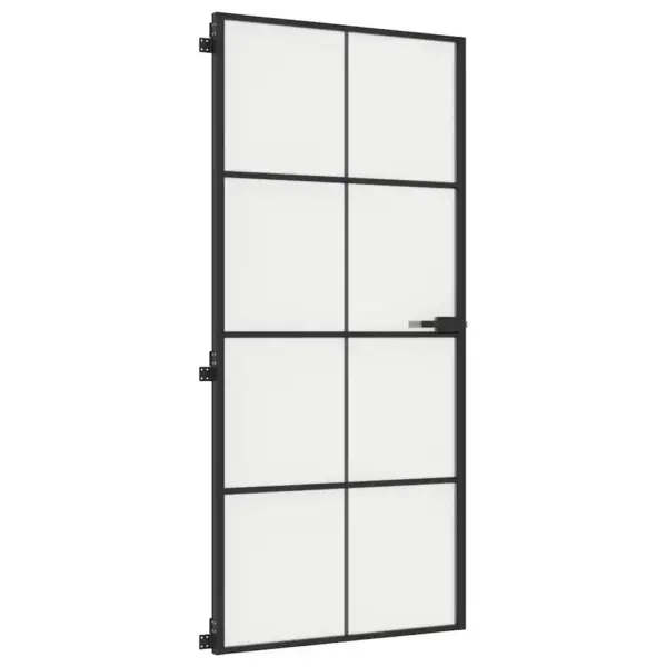 Õhuke mattklaasiga siseuks musta alumiiniumraamiga, 93 x 201,5 cm – 5