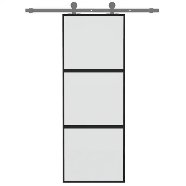 Mattklaasist lükanduks musta alumiiniumraamiga, 76 x 205 cm – 3