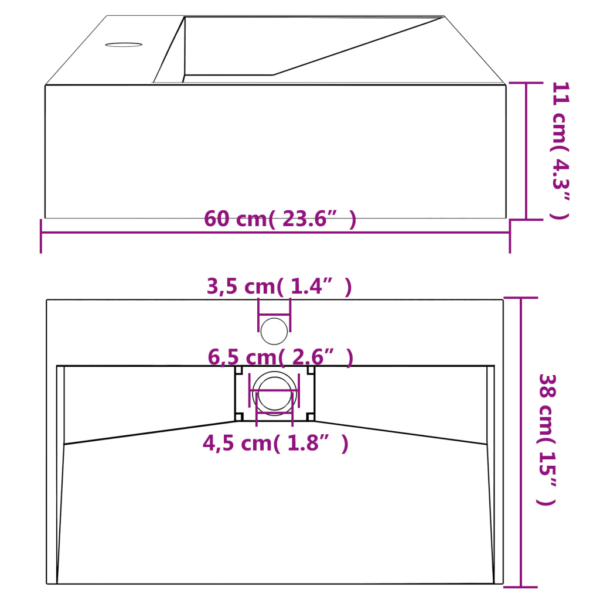 Mattmust mineraalvalamist valamu kraaniavaga, 60 x 38 x 11 cm – 9