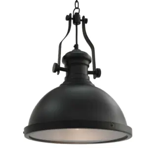 Tööstusliku stiiliga laelamp, mattmust akrüül, E27, 31 x 40 cm