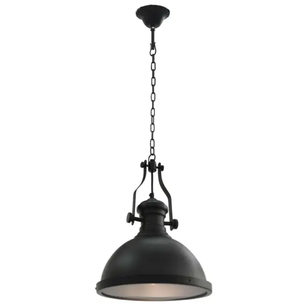 Tööstusliku stiiliga laelamp, mattmust akrüül, E27, 31 x 40 cm – 2