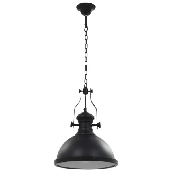 Tööstusliku stiiliga laelamp, mattmust akrüül, E27, 31 x 40 cm – 3