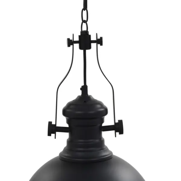 Tööstusliku stiiliga laelamp, mattmust akrüül, E27, 31 x 40 cm – 4