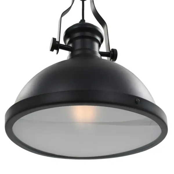 Tööstusliku stiiliga laelamp, mattmust akrüül, E27, 31 x 40 cm – 5