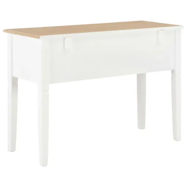 Pruun-valge MDF ja männipuidust kirjutuslaud 5 sahtliga, 109,5 x 45 x 77,5 cm – 4